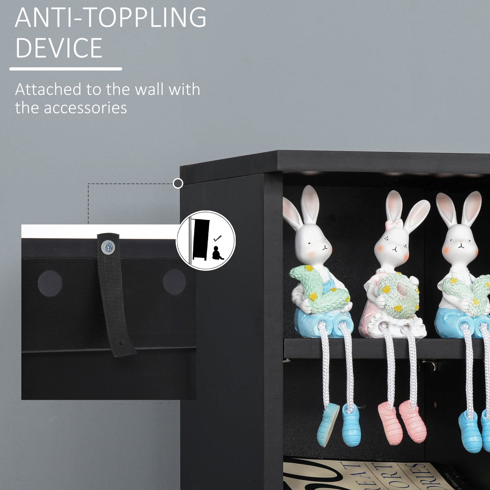 HOMCOM 204 CD Media Display Shelf Unit Set of 2 Blu-Ray Tower Rack w/ Adjustable Shelves Bookcase Storage Organiser, Black